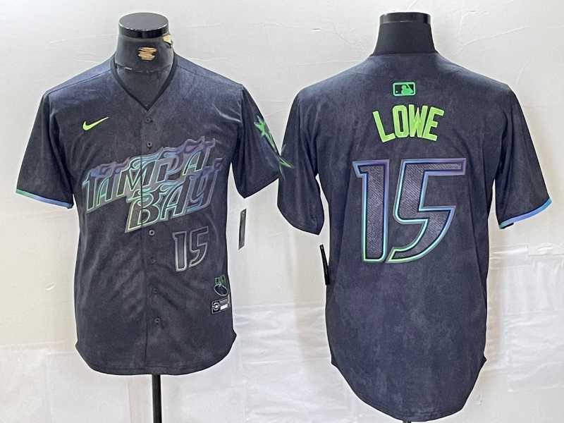 Men%27s Tampa Bay Rays #15 Josh Lowe Number Charcoal 2024 City Connect Limited Stitched Jersey->tampa bay rays->MLB Jersey